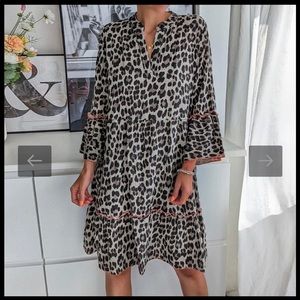 Coffee Wild Leopard Mini Dress